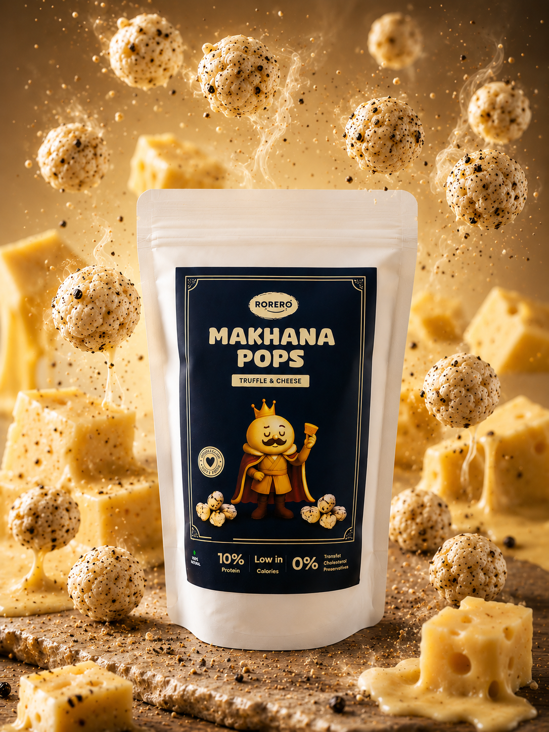 Rorero Truffle & Cheese Makhana | Roasted Makhana | 11% Protein | No Artificial Colours & Flavours | Gluten Free | Zero Preservatives